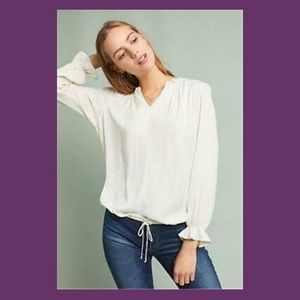Anthro Dolan Poet Blouse in Ivory - size XS